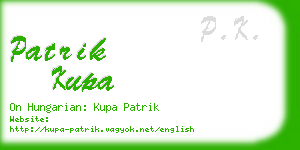 patrik kupa business card